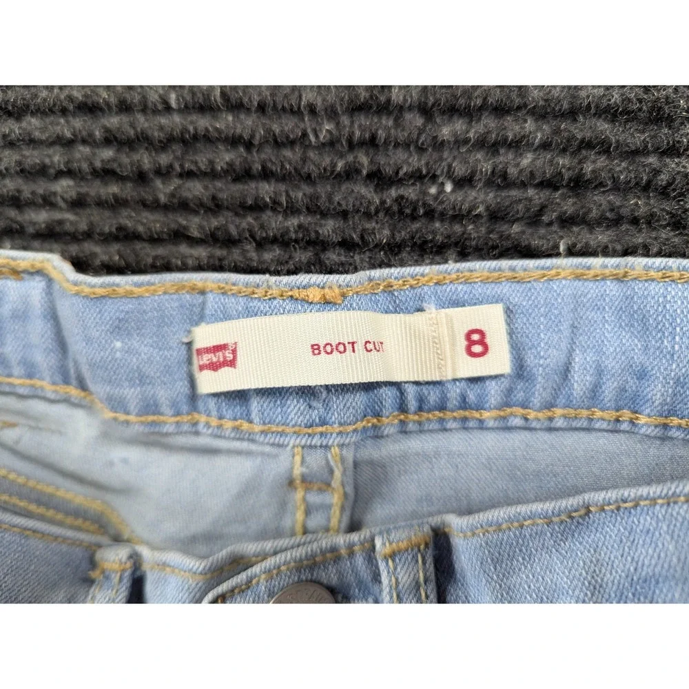 Levis Jeans Boys 8 Blue Denim Light Wash Distressed 5 Pocket Classic Bootcut